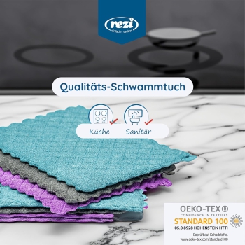 Schwammtuch Microfaser 20x17 cm / 6er Pack (saisonale Farben) Extrem saugstark !